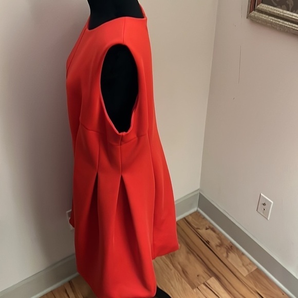 Calvin Klein coral sleeveless pleated‎ circular bottom midi dress Sz 18 W - Picture 2 of 10